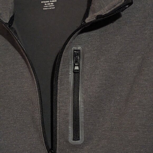 Old Navy Gray Hooded Active Fleece Jacket - Picture 3 of 5